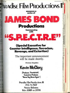 McClory 1984 Screen International Advert