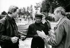 Walken, Glen and Jones on location in A View to a Kill