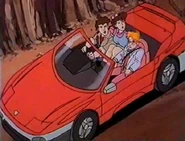 The sports car driving underground, as seen in Pompeii and Circumstance.
