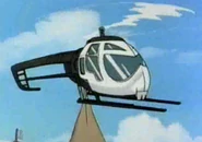 Baron Von Skarin's S.C.U.M. helicopter with under-slung cargo net ("Scottish Mist").
