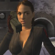 Eva Adara orders the rail tunnel to be collapsed upon the escaping Bond.