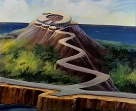Hotel Monte del Diablo, as it appeared in episode 35 of the animated television series.