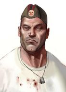 Concept art of a Soviet Soldier's face.