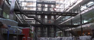 The lobby area of the factory.