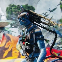 Jake Sully rides into battle wielding an M60 Machine Gun.