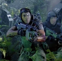 Sean Fike on the ground during the conflict.