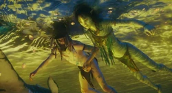 Kiri during her brother's funeral.