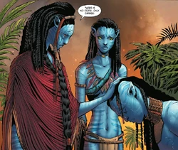 Tsu'tey expresses his condolences to Mo'at regarding Eytukan.