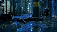 Jake lying in the alley after the bar fight