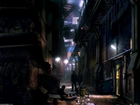 Future Earth alley concept art