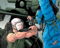 Quaritch about to fatally cut Jake