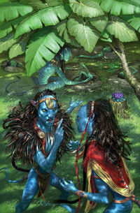 Eytukan arguing with Mo'at about the ill children.