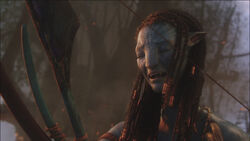 Neytiri weeping as her father dies.