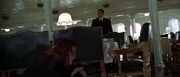Rose hides from Lovejoy behind the table