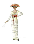 Costume sketch of the tea dress