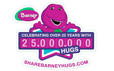 Barney25millionhugslogo