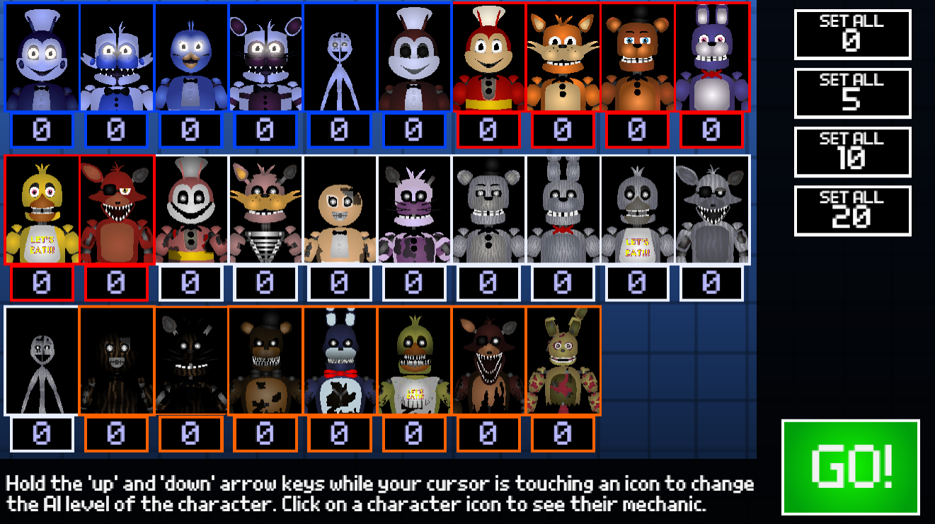 So I'm making a fnaf game. I won't post this on the scratch website since  it's too scary. I will try to add it to game jolt. Here are some of the