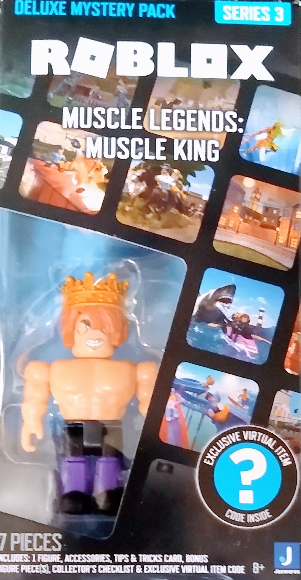 Roblox Deluxe Mystery Pack Series 3 Muscle Legends Muscle King Code Damaged  Box