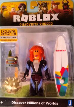 Roblox Gold Collection SharkBite Surfer Single Figure Pack with Exclusive  Virtual Item Code 