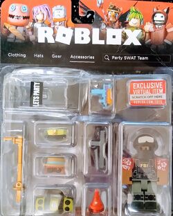 Roblox Avatar Shop Series Collection - Party SWAT Team Figure Pack  [Includes Exclusive Virtual Item] 