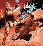 Kenobi schneidet Anakins Gliedmaßen ab