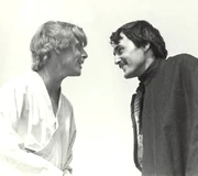 Hagon mit seinem Filmpartner Mark Hamill