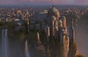 Theed, erbaut im typischen Naboo-Stil.