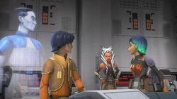 Sato, Ahsoka und die Spectres im Gespräch über den Aufbau einer Basis nach dem Verlust der Phönixnest