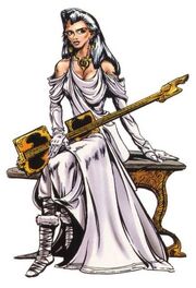 Tionne mit ihrem Instrument.