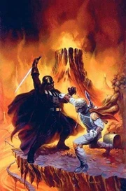 Boba Fett kämpft gegen Darth Vader.