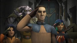 Sato und die Spectres, während sie nach der Beförderung von Captain Hera Syndulla vor ihr salutieren