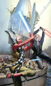 Shaak Ti und der   duellieren sich in der Revolte auf .