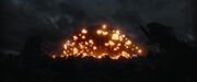 Kuppelstadt bombardiert