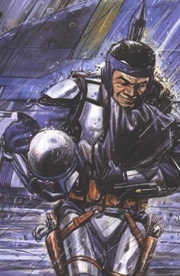 Boba begrüßt seinen Vater nach der Rückkehr von einem Auftrag