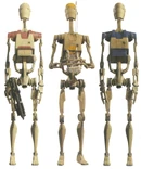 Verschiedene Varianten des B1-Kampfdroiden.