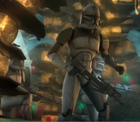 Comet in voller Montur.