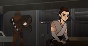 Rey und Chewie suchen den Peilsender