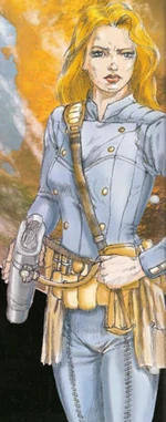 Danni während ihrer Forschungsarbeiten.