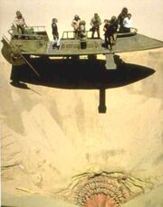 Vorbereitungen für die Exekution über der Grube von Carkoon.