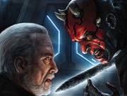 Dooku wird von Maul bedroht