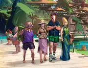 Das Team in Touristenverkleidung