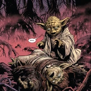 Yoda erkennt Yaddles Mörder in der Höhle des Bösen.