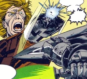 Cays Armprothese wird von einem Kriegsdroiden abgeschlagen.