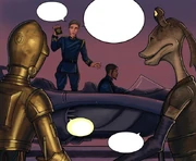 Dannl und Med-Beq geben sich als Sicherheitsbeamten aus.