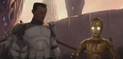 Wolffe mit C-3PO auf Aleen