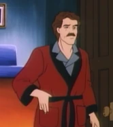 Sands in his smoking jacket.