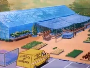 The nursery is notably well equipped, having a large greenhouse, several individual planting patches, a delivery van, and various other assets.