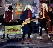 The Stingers busking.