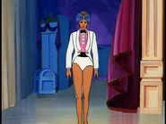 Marla walking into stage.