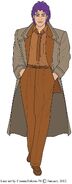 Trench coat (Brown) (model sheet number Rio overcoat #7)